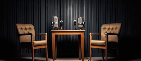 Professional podcast studio setup